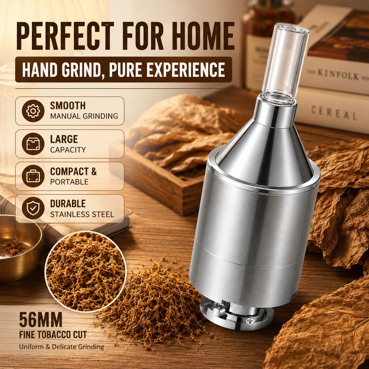 Kitchen Baking Storage Containers - 56mm Large Hand Metal Powder Grinder