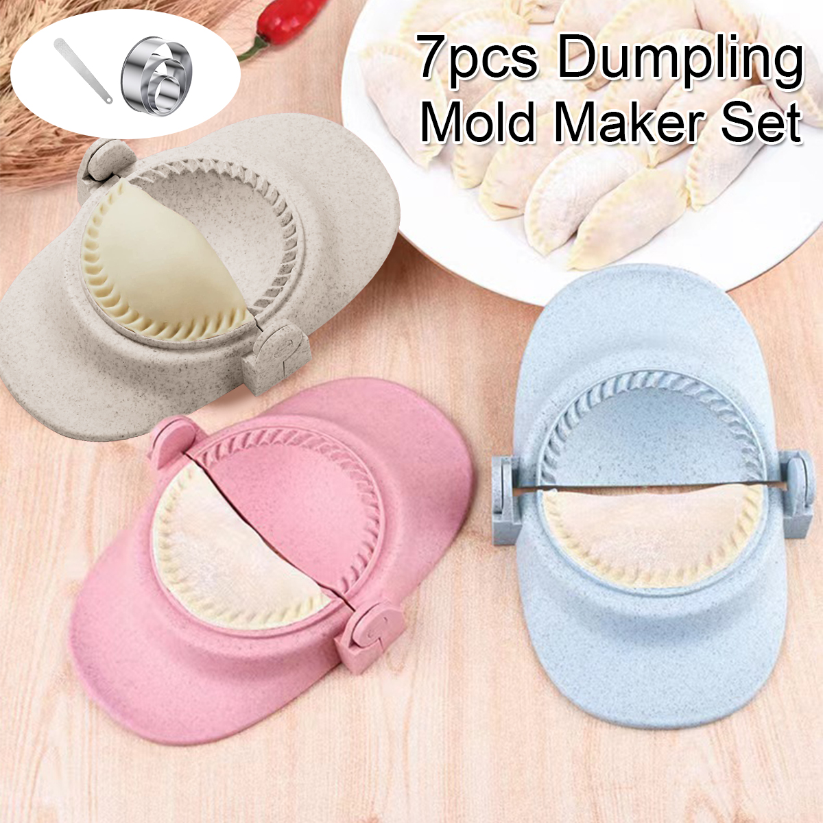 Kitchen Job - 7Pcs Dumpling Maker Reusable Dumpling Press