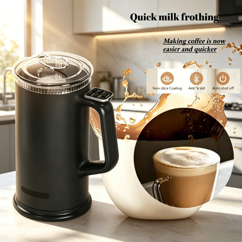 Kitchen Baking Area Ideas - Foamer 4-in-1 Stainless Steel Electric Milk
