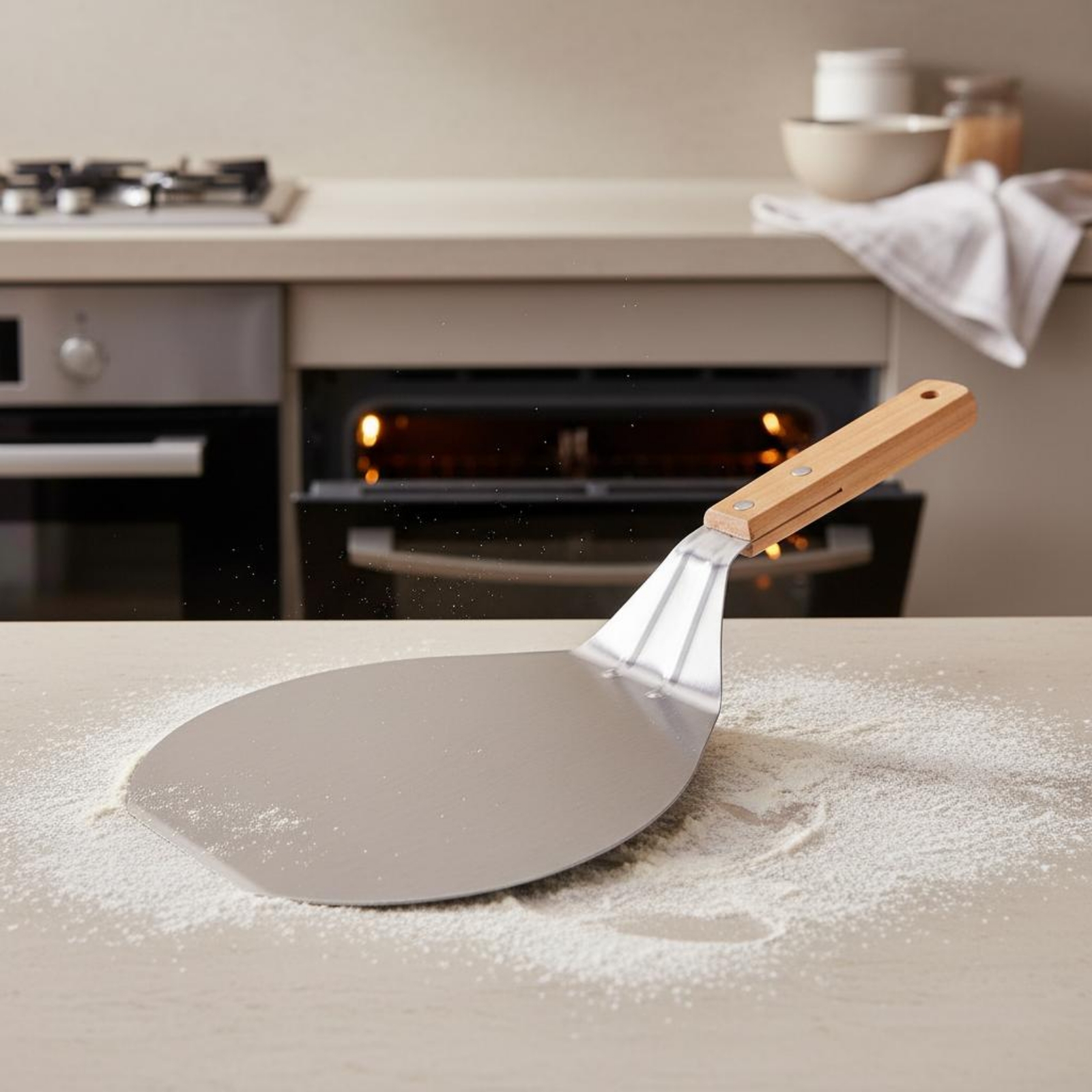 Kitchen Baking Area Ideas - 3 Pieces Wood Handle Pizza Peel