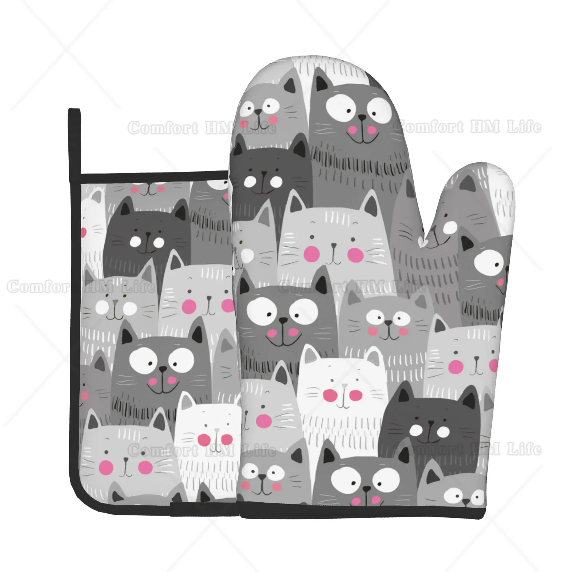 Cute Cats Oven Mitts and Pot H – Kitchen Baking Counter recenzja i cena
