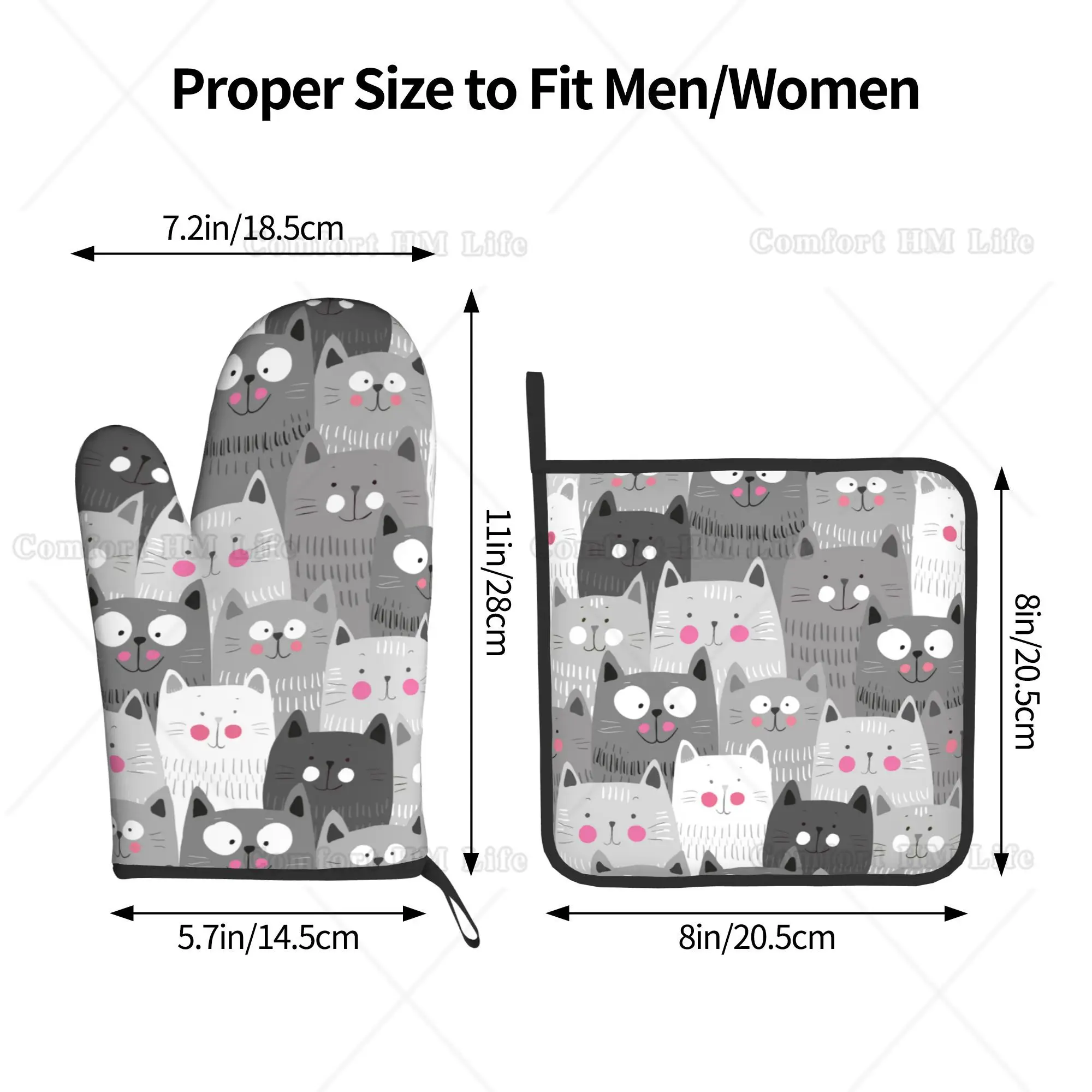 Cute Cats Oven Mitts and Pot H – Kitchen Baking Counter recenzja i cena