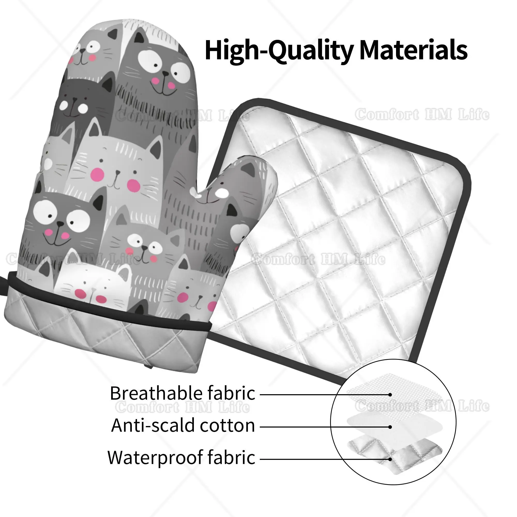 Cute Cats Oven Mitts and Pot H – Kitchen Baking Counter recenzja i cena