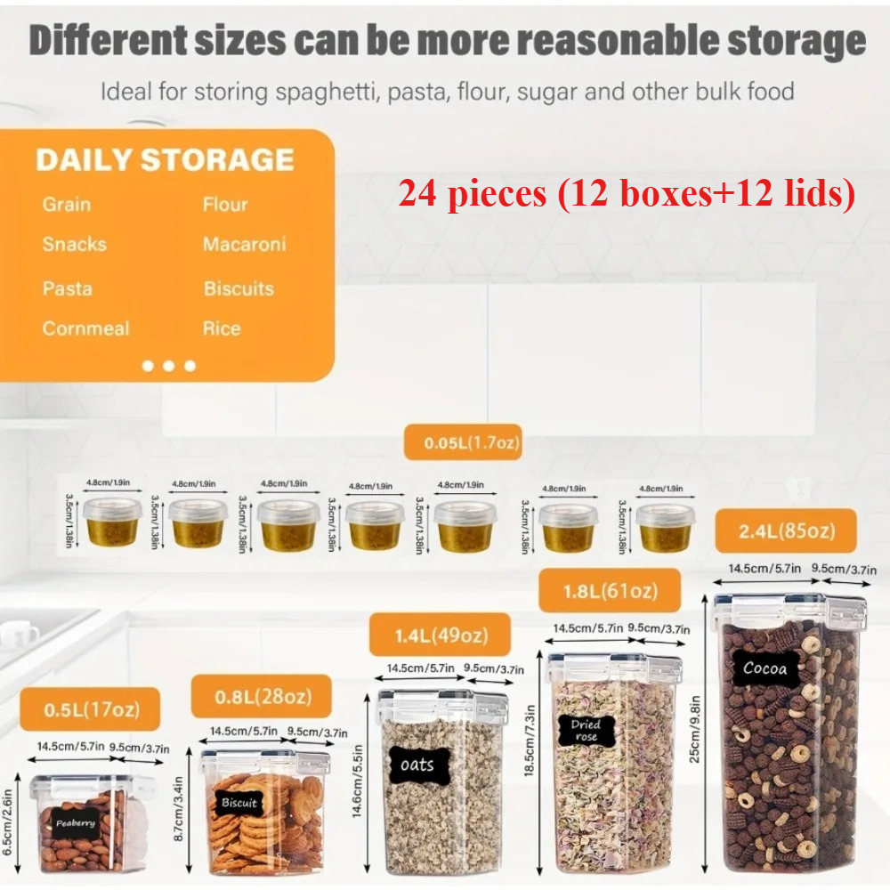 24Pcs Food Storage Containers  – Kitchen Baking Tray Organizer recenzja i cena