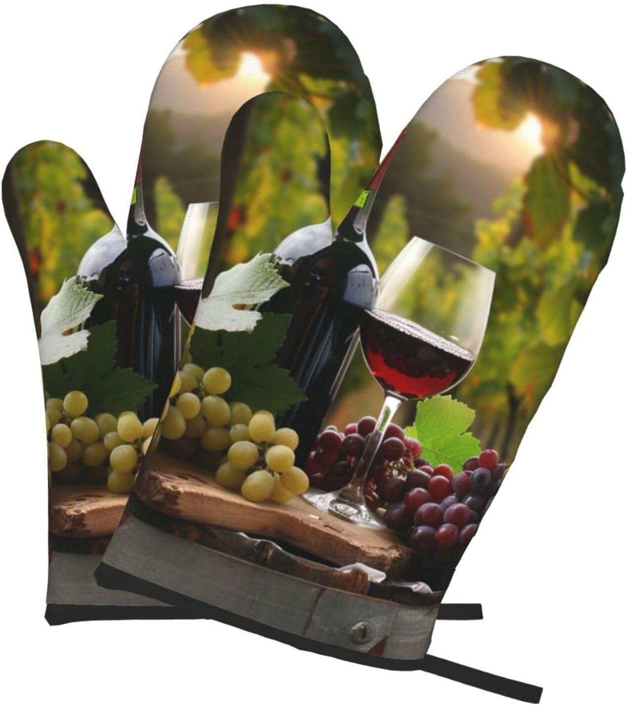 Red Wine Printed Oven Mitts 2p – Kitchen Baking Area Ideas recenzja i cena