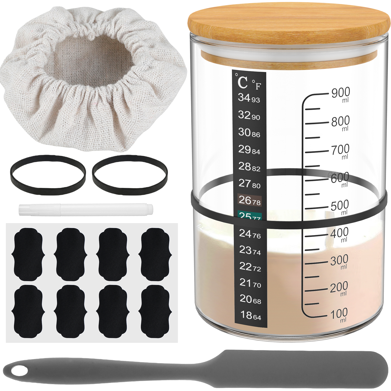 Sourdough Starter Jar 900ml Fe – Kitchen Baking Storage Containers recenzja i cena