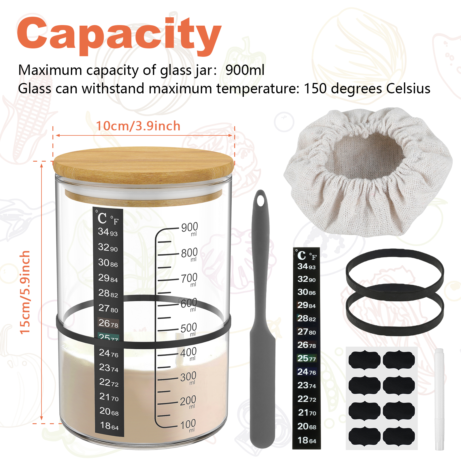 Sourdough Starter Jar 900ml Fe – Kitchen Baking Storage Containers recenzja i cena