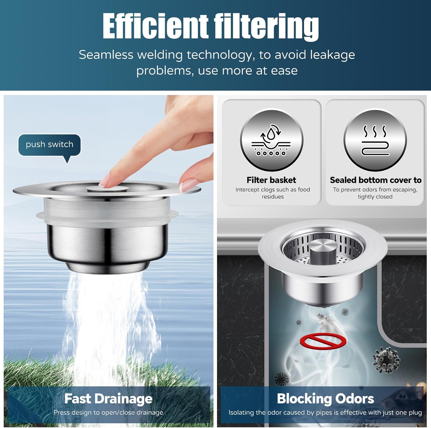 Kitchen Sink Drain Strainer, 4 – Kitchen Up recenzja i cena