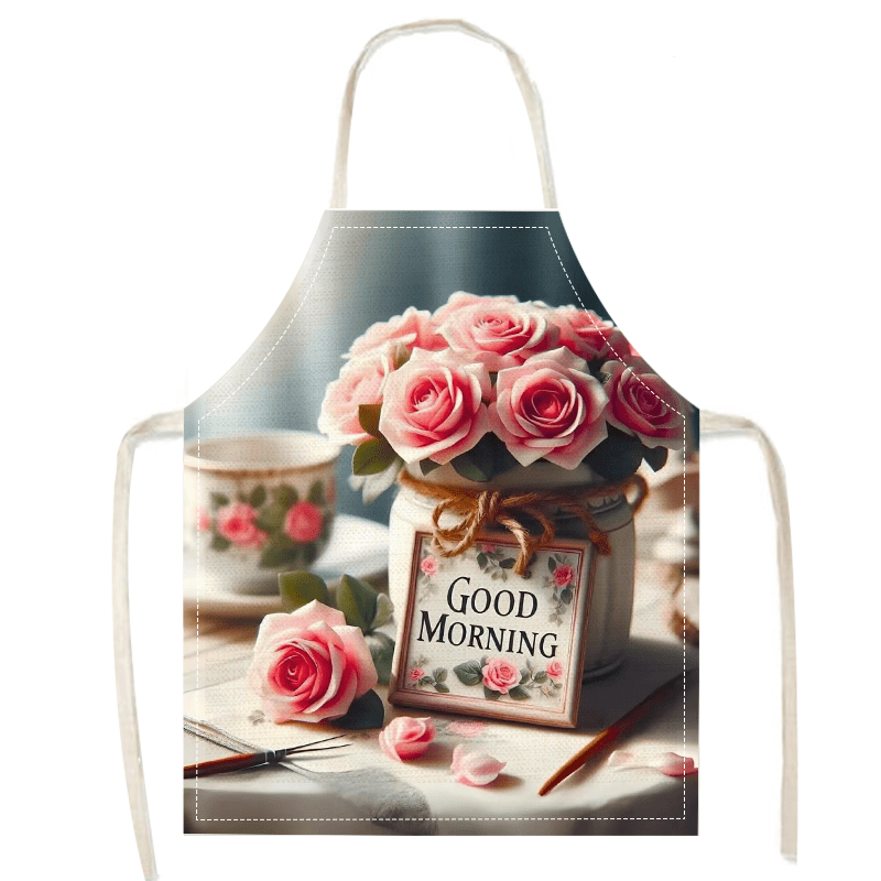 Linen Apron Pink Poppy Flower  – Kitchen Baking Area Ideas recenzja i cena