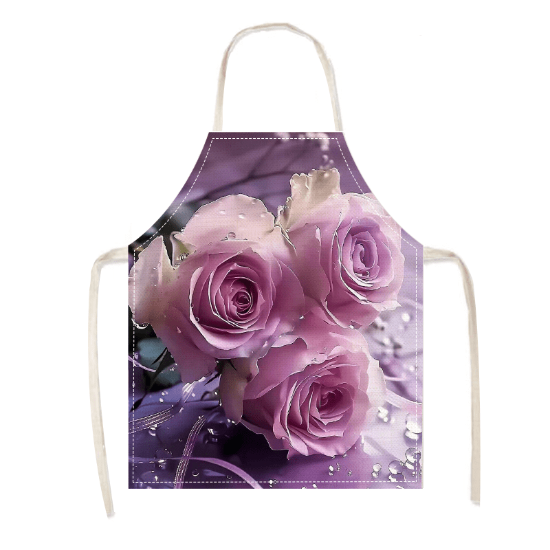 Linen Apron Pink Poppy Flower  – Kitchen Baking Area Ideas recenzja i cena