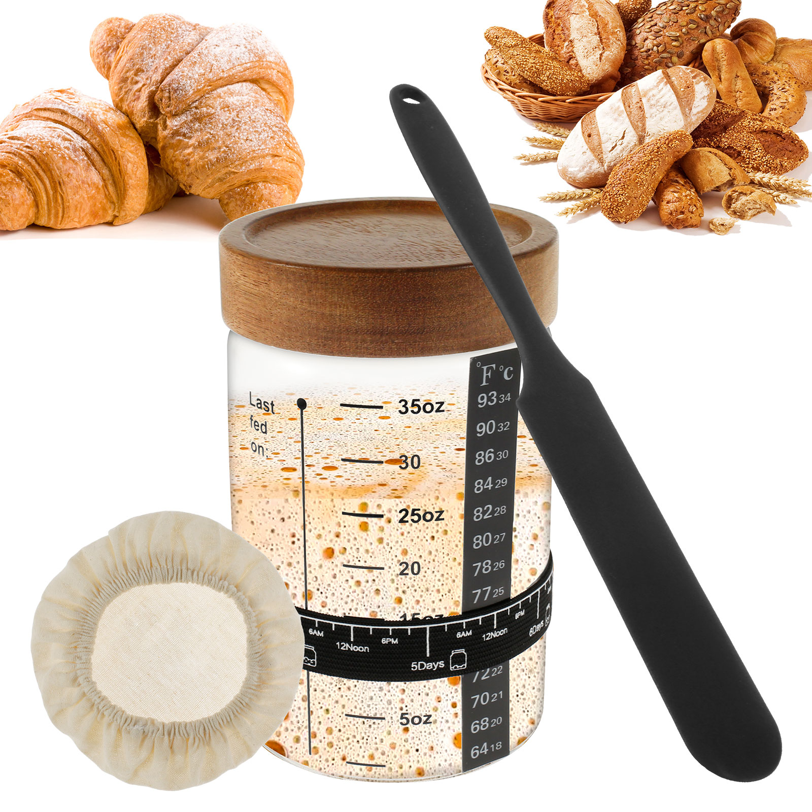 Sourdough Starter Jar Kit 1000 – Kitchen Baking Storage Containers recenzja i cena