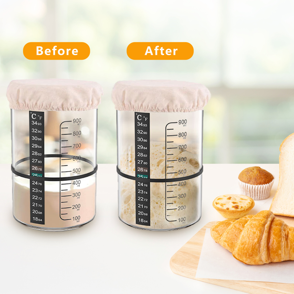 Sourdough Starter Jar Kit 1000 – Kitchen Baking Storage Containers recenzja i cena
