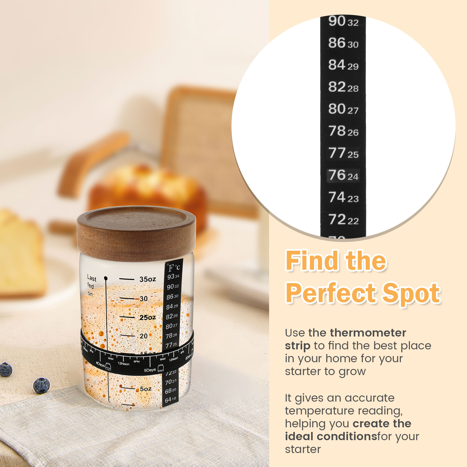 Sourdough Starter Jar Kit 1000 – Kitchen Baking Storage Containers recenzja i cena