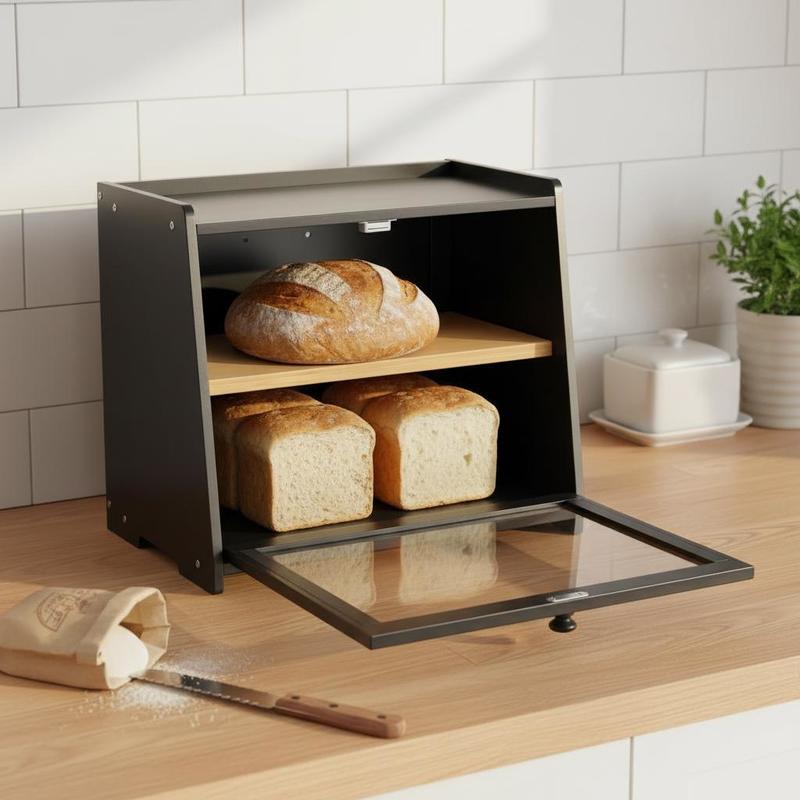 Double Layer Bread Box for Kit – Kitchen Baking Counter recenzja i cena