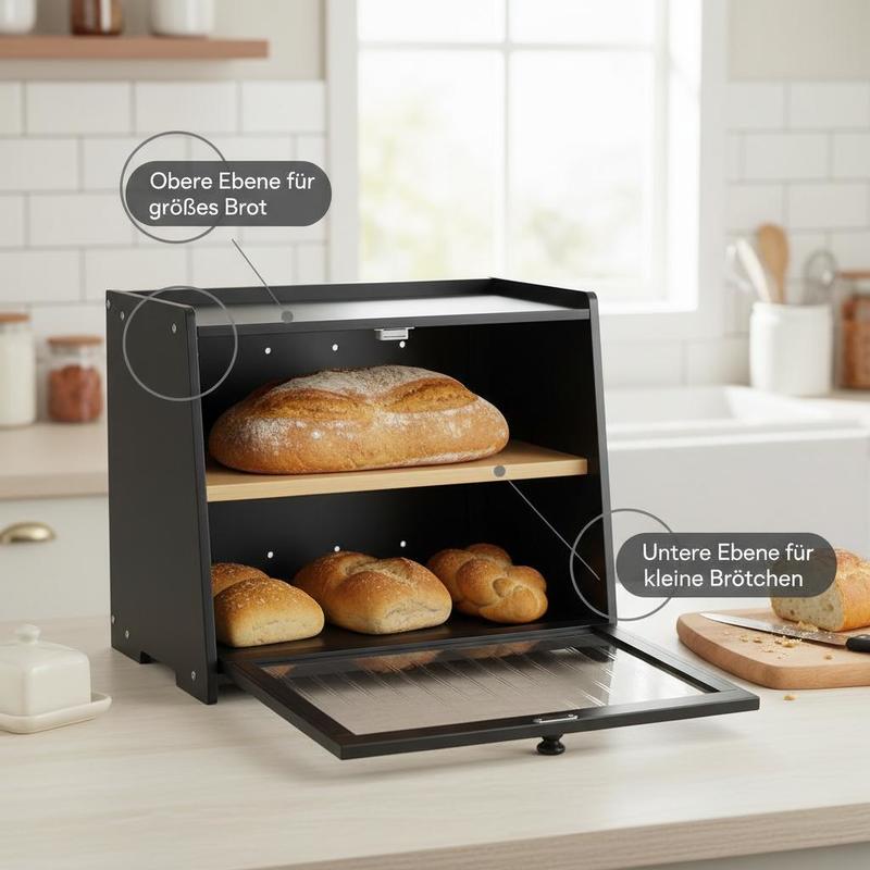 Double Layer Bread Box for Kit – Kitchen Baking Counter recenzja i cena