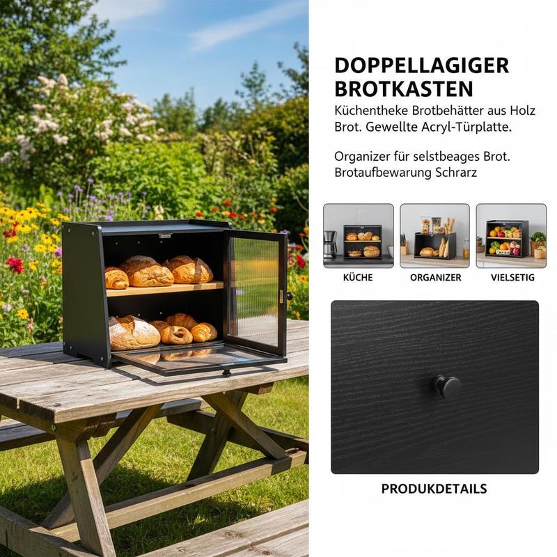 Double Layer Bread Box for Kit – Kitchen Baking Counter recenzja i cena