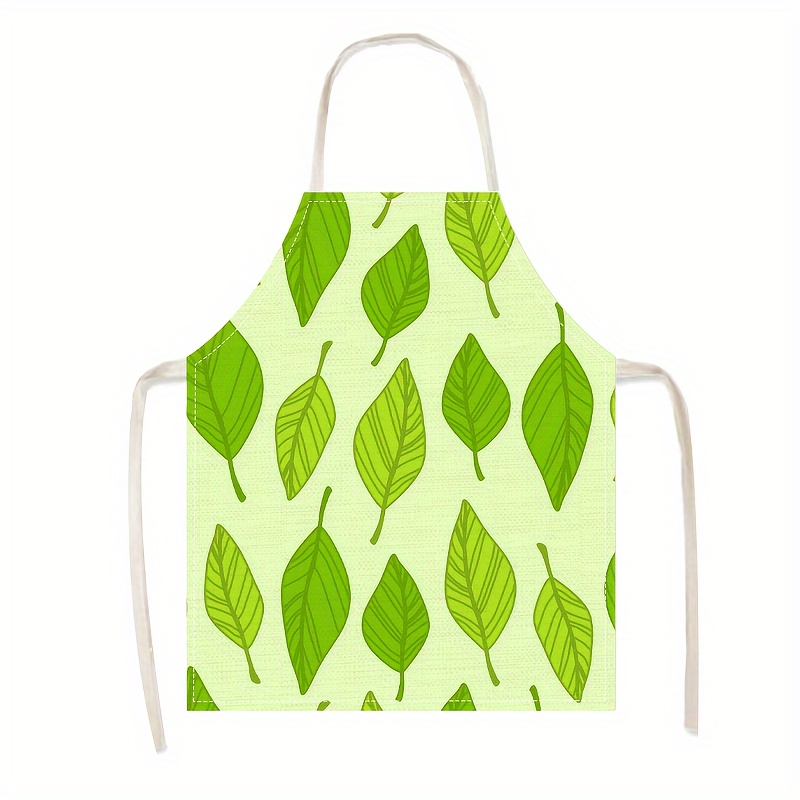 1pc Linen Apron Green Leaf Pat – Kitchen Baking Area Ideas recenzja i cena