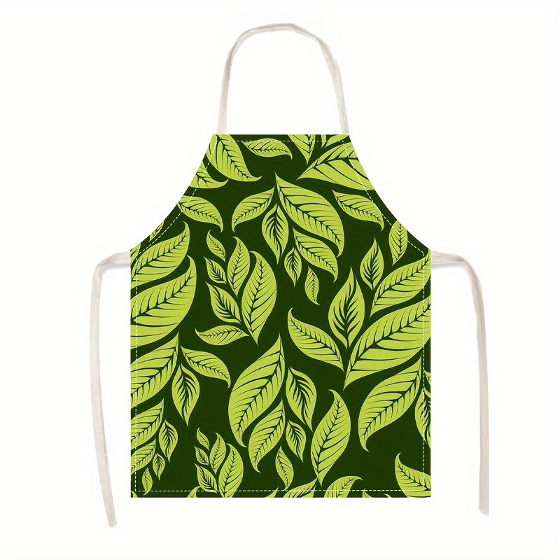 1pc Linen Apron Green Leaf Pat – Kitchen Baking Area Ideas recenzja i cena