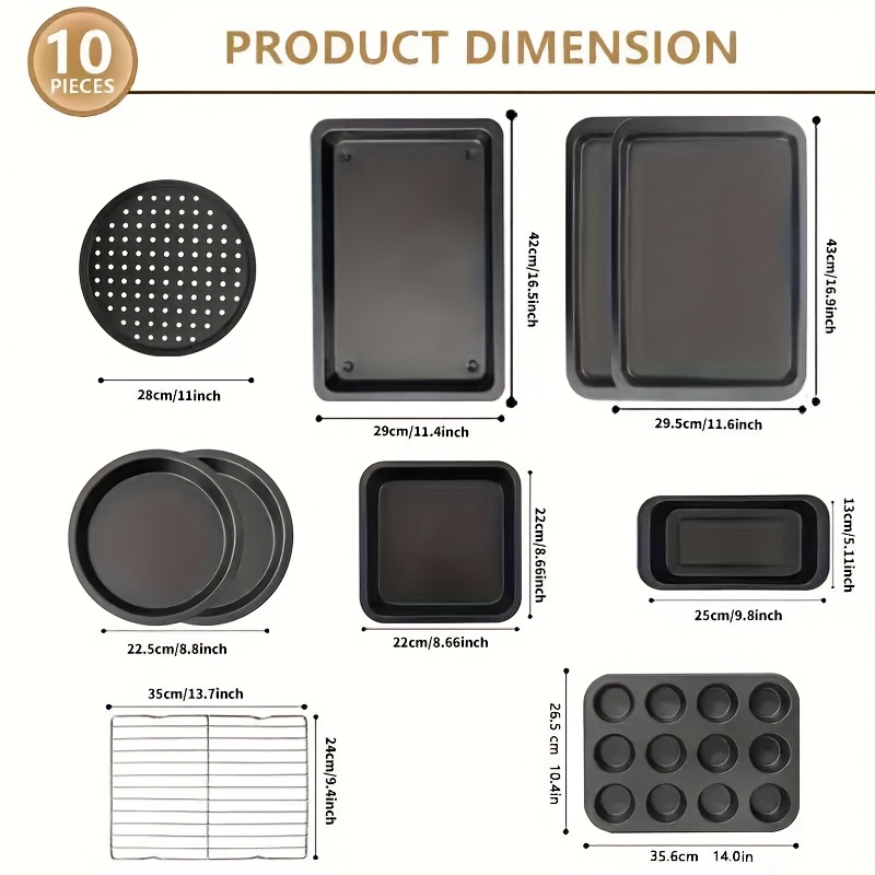 Set of 10 Baking Trays, Featur – Kitchen Baking Cupboard recenzja i cena