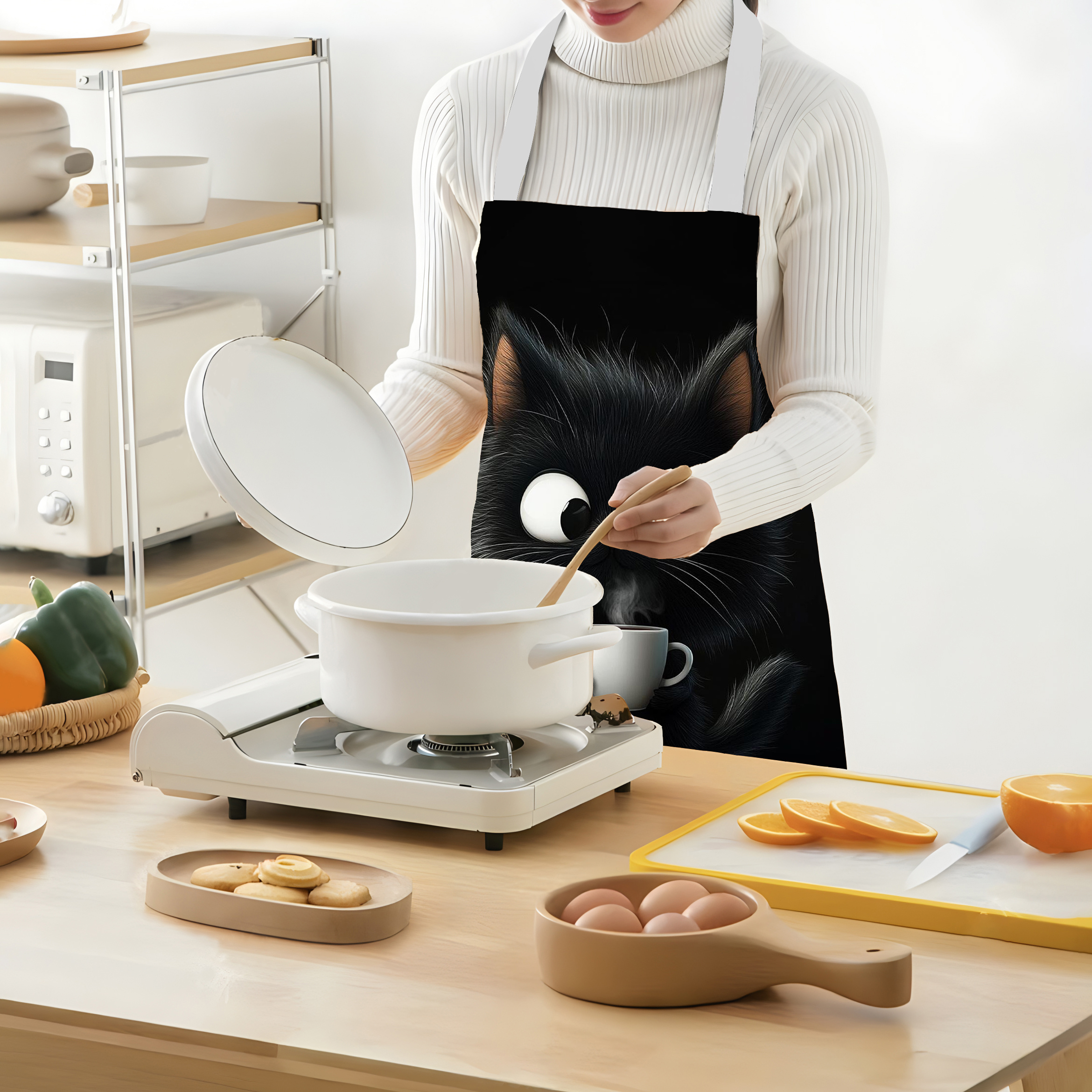 1pc Cute Black Cat with Coffee – Kitchen Baking Area Ideas recenzja i cena