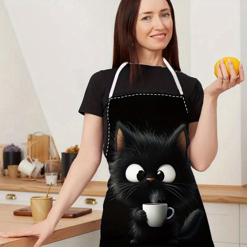 1pc Cute Black Cat with Coffee – Kitchen Baking Area Ideas recenzja i cena