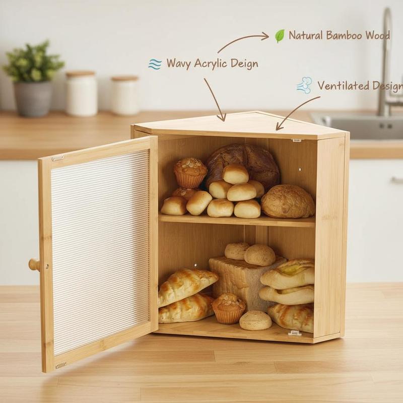 Corner Bread Box for Kitchen C – Kitchen Baking Storage Containers recenzja i cena