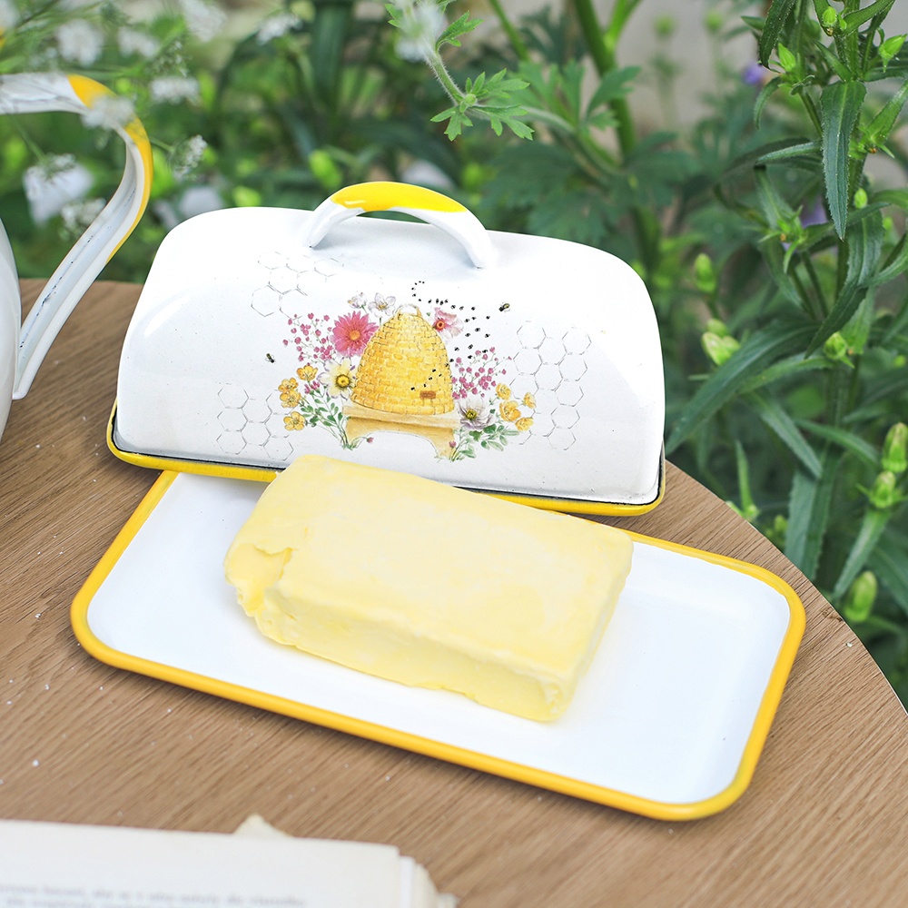 Menschy Enamel Butter Dish Che – Kitchen Baking Tray Organizer recenzja i cena