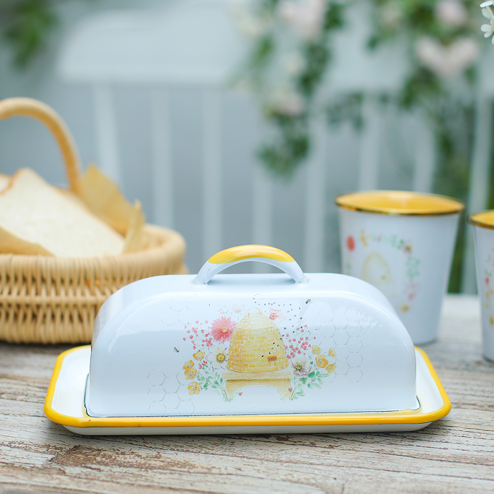 Menschy Enamel Butter Dish Che – Kitchen Baking Tray Organizer recenzja i cena