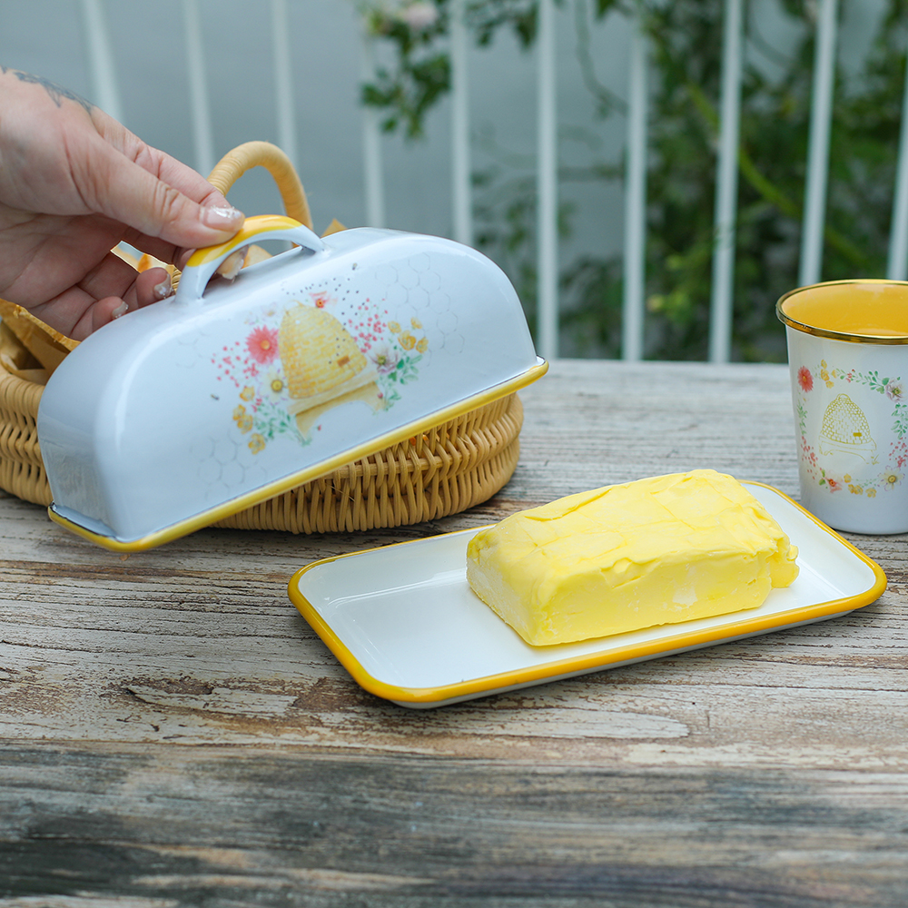 Menschy Enamel Butter Dish Che – Kitchen Baking Tray Organizer recenzja i cena