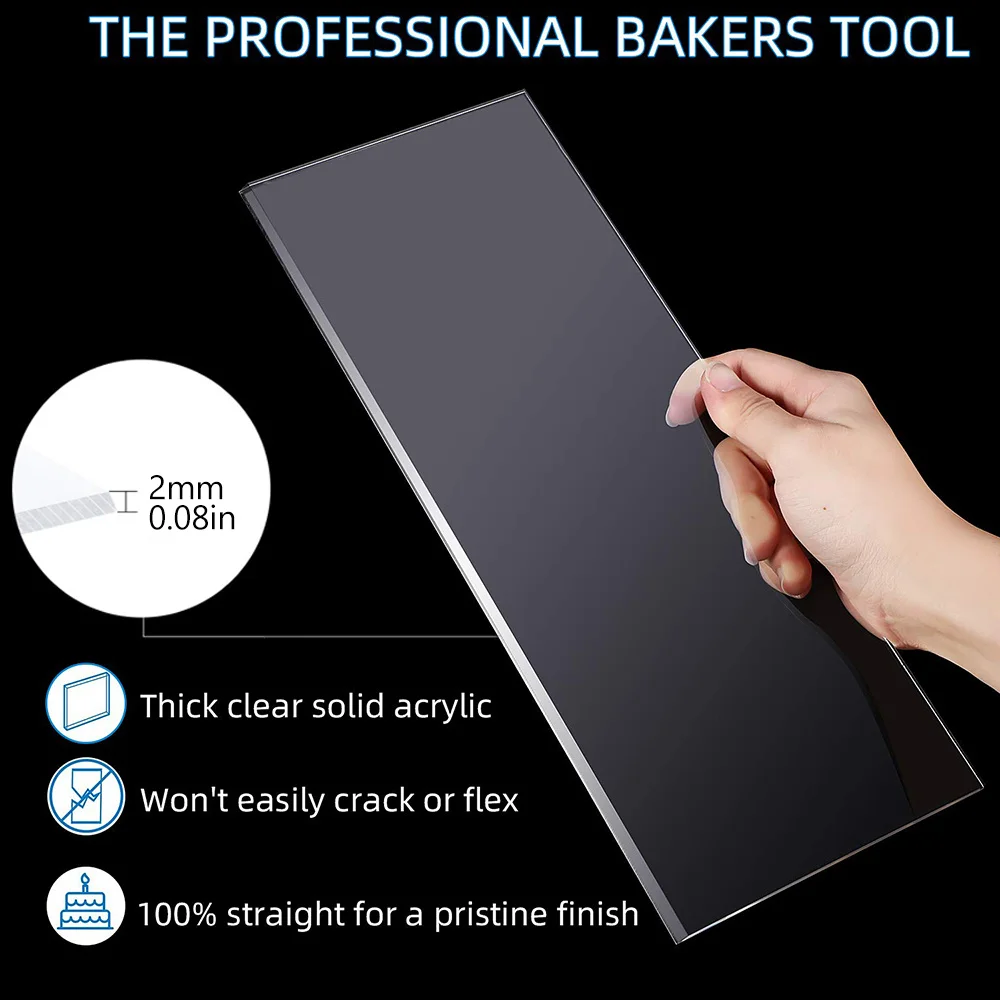 4 Sizes Acrylic Cake Scraper C – Fondant Smoother Set recenzja i cena