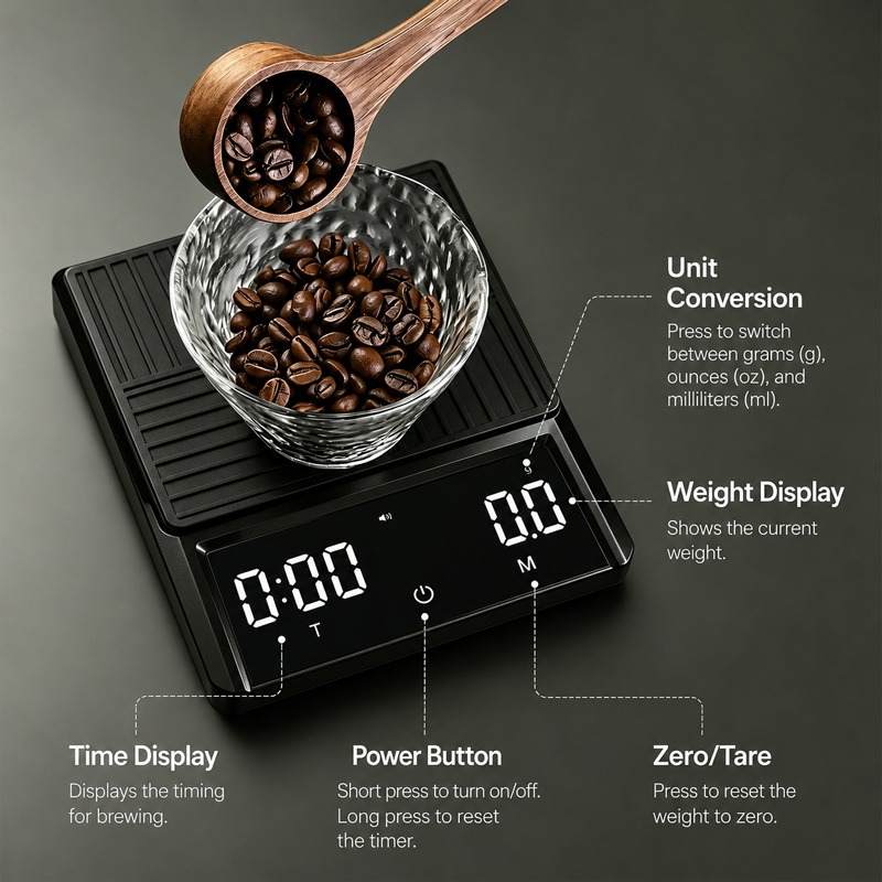Professional Pour Over Coffee  – Kitchen Scale Precise recenzja i cena