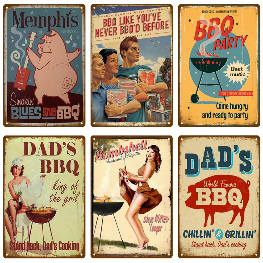 Retro BBQ Sign - Vintage Wall  – Kitchen Up recenzja i cena