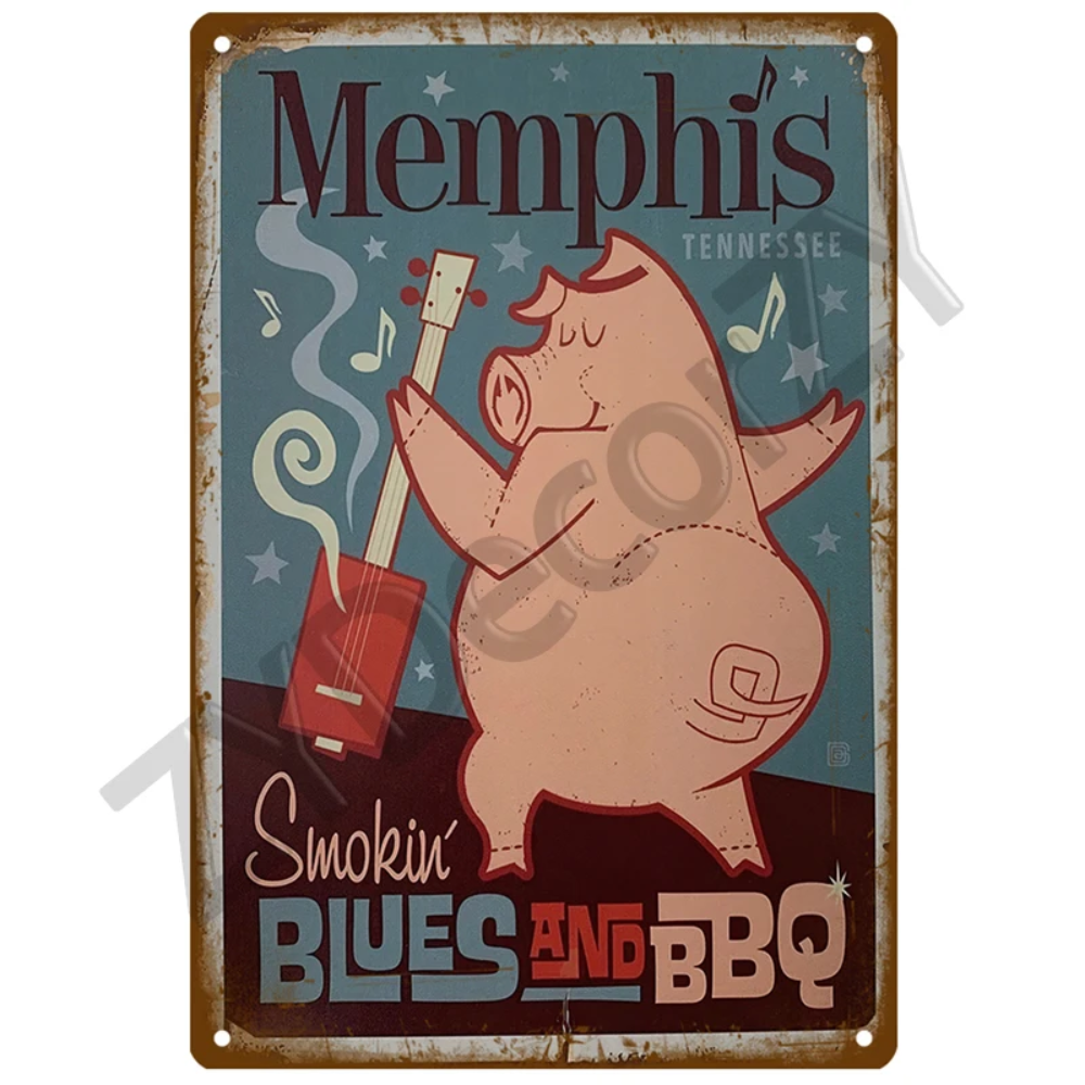 Retro BBQ Sign - Vintage Wall  – Kitchen Up recenzja i cena