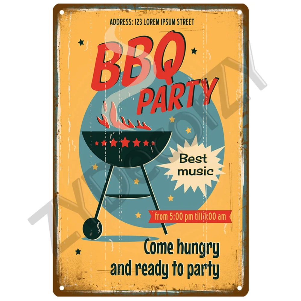 Retro BBQ Sign - Vintage Wall  – Kitchen Up recenzja i cena